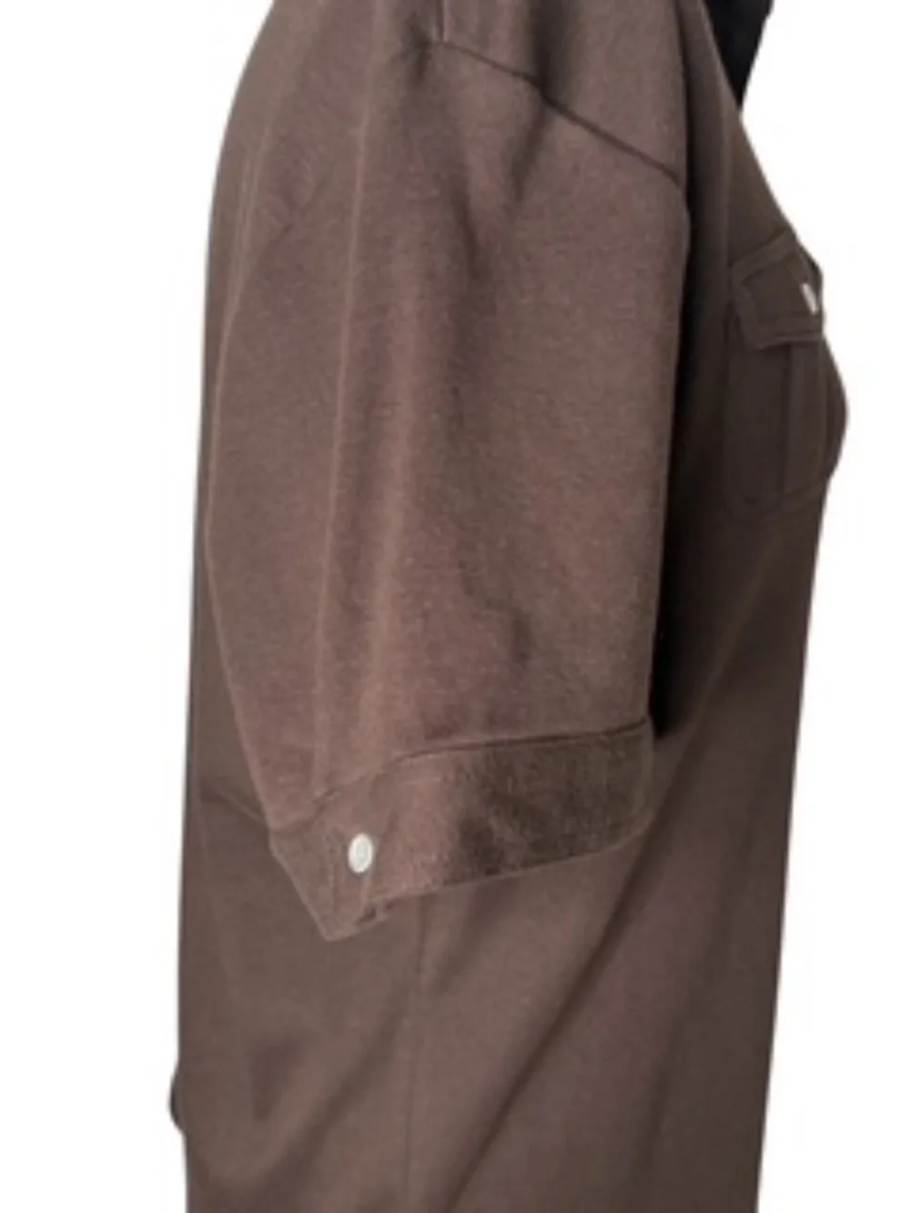 NWT Karen Scott Chocolate Short Sleeve Button-Down 2 Chest Pocket Top Size 1X